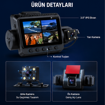 4 Lü Araç Kamerası (Arka Kamerası Hediye)