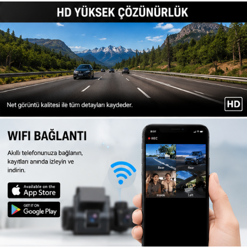 4 Lü Araç Kamerası (Arka Kamerası Hediye)