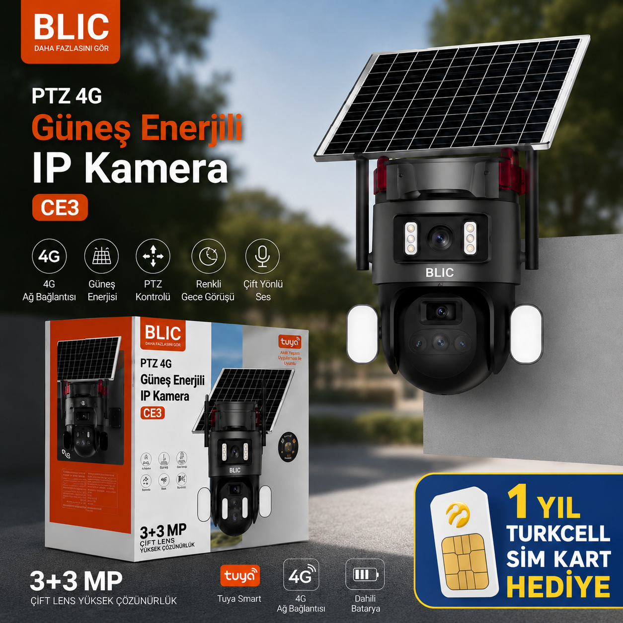 Sim Kartlı 3+3 MP Güvenlik Kamerası