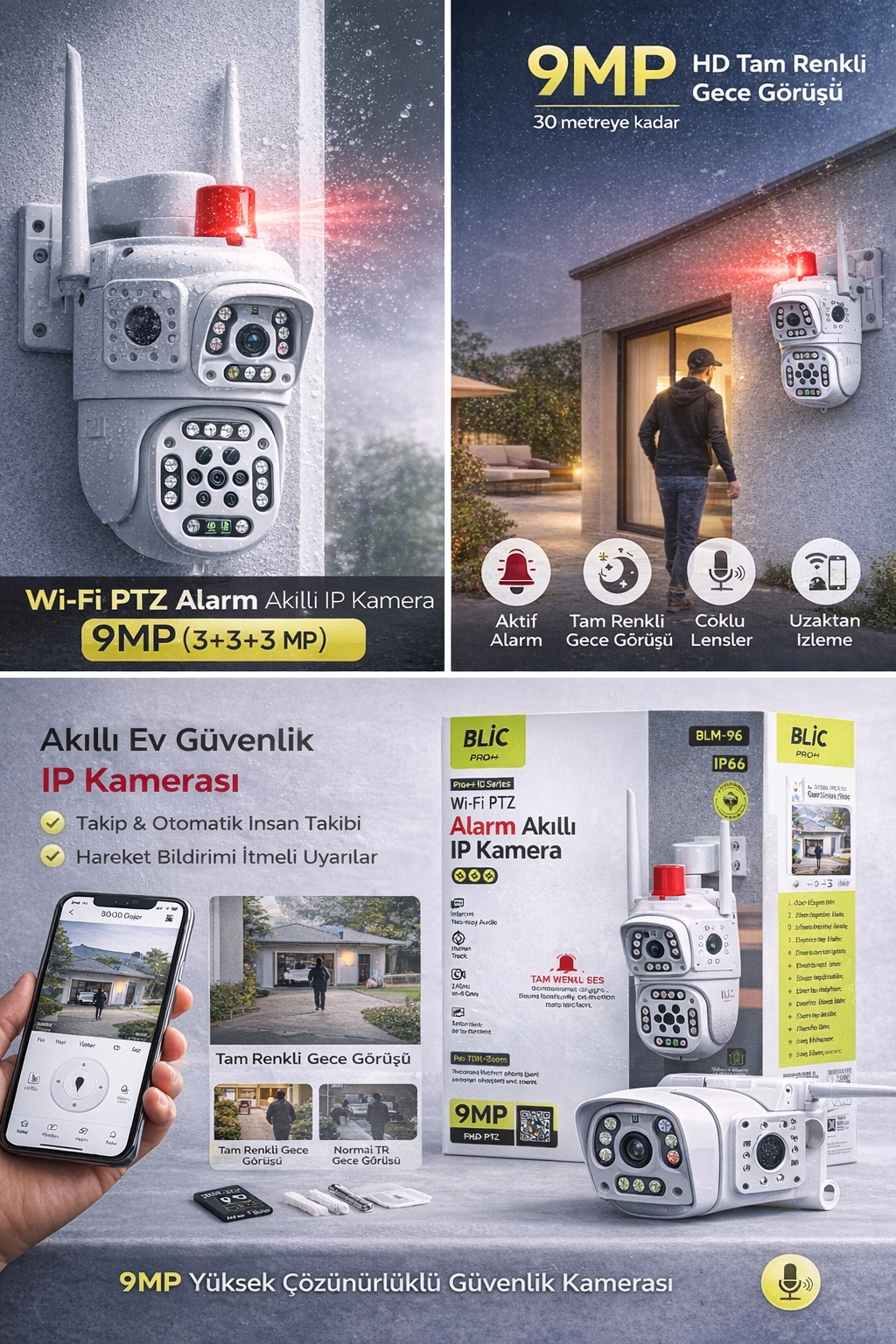 3 Lensli Wifi Kamera